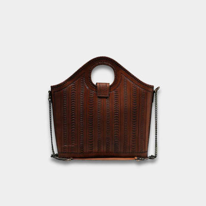Cobbble Signature Tooled Tote - Tan