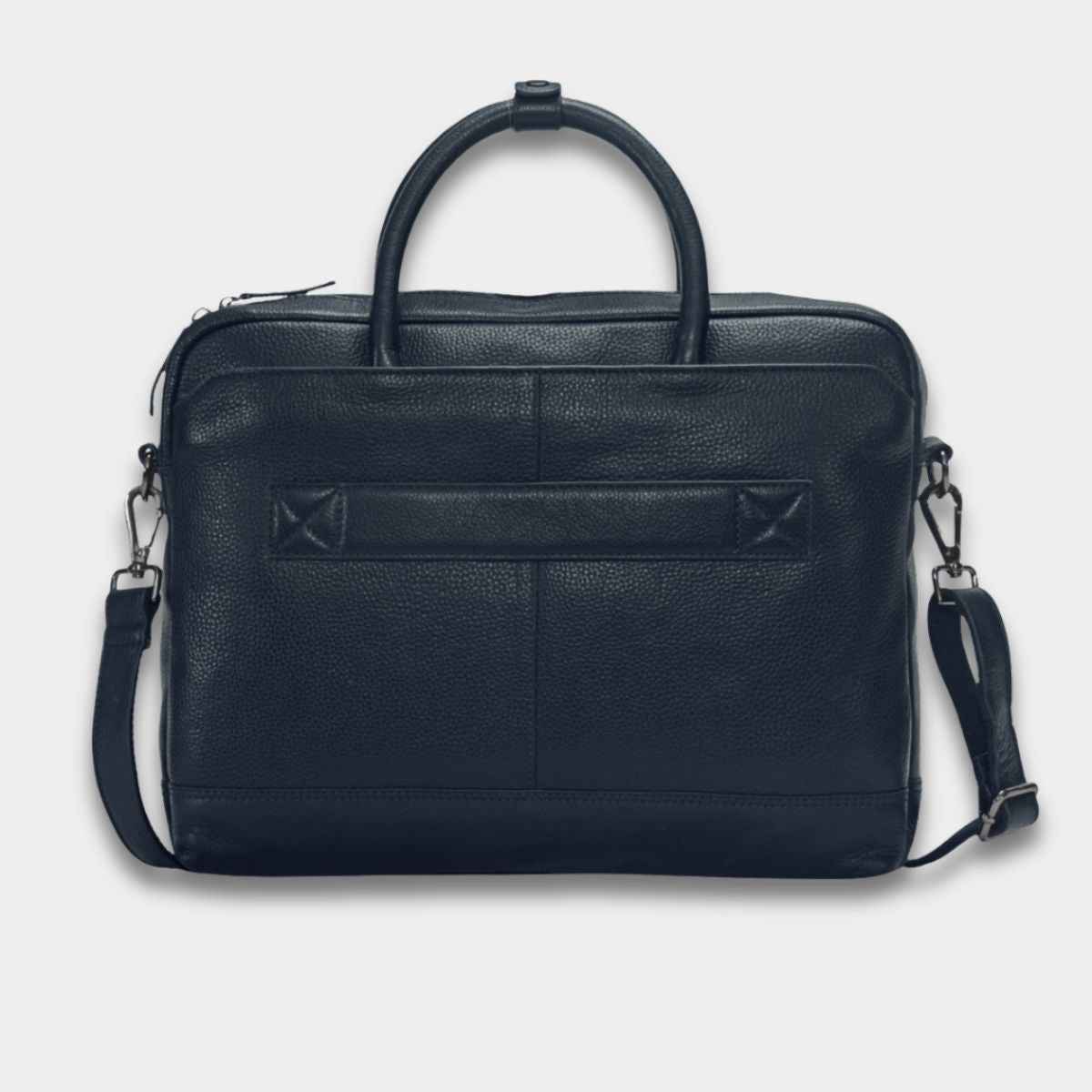 Cobbble Flat Grain Cambridge Laptop Briefcase - Blue