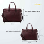 Cobbble Croco Classic Laptop Briefcase - Cherry Leather