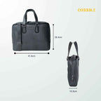 Cobbble Croco Executive Laptop Briefcase - Grey Leather