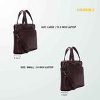 Cobbble Croco Classic Laptop Briefcase - Cherry Leather