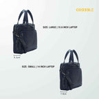 Luxury Laptop Bag - Cobbble Croco Classic Laptop Briefcase in Navy Blue