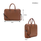 Luxury Laptop Bag - Cobbble Flat Grain Metro Laptop Briefcase - Tan