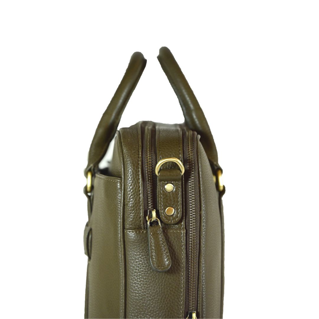 Cobbble Premium Olive Leather Laptop Bag – Sleek | Smart | Sophisticated