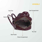 Luxury Backpack for Women - Cobbble Croco Day Backpack in Cherry