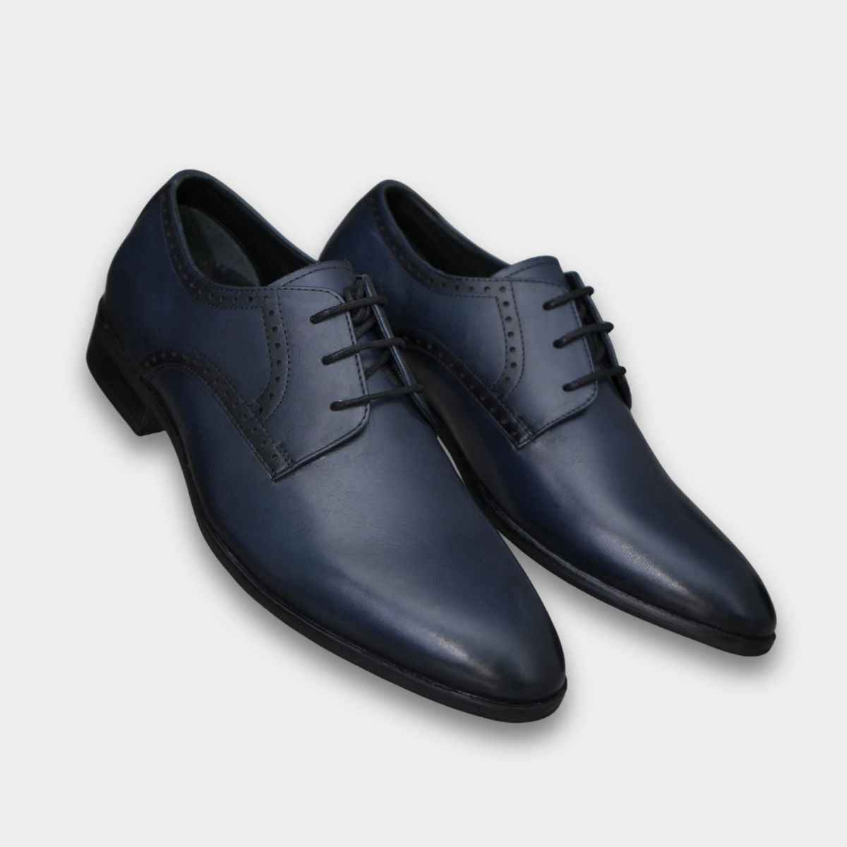 Cobble Men's Genuine Leather Classic Brogue Shoes - Midnight Slate
