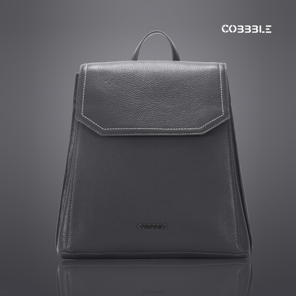 Cobbble Woman Mabel Flap Backpack – Gray, Tab Sleeve