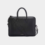 Cobbble Flat Grain Metro Laptop Briefcase - Black