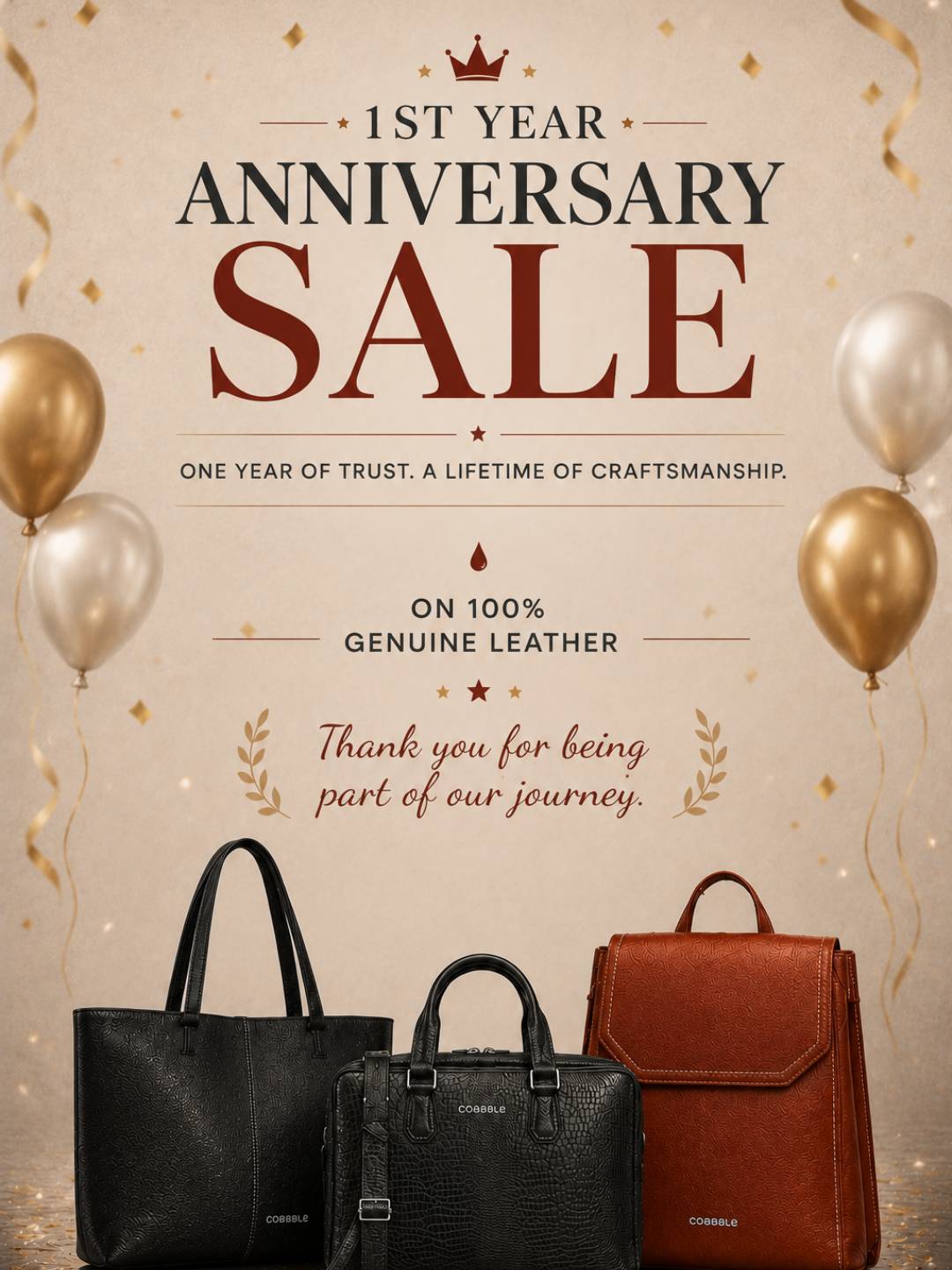 Handcrafted leather bags India -Cobbble genuine leather collection