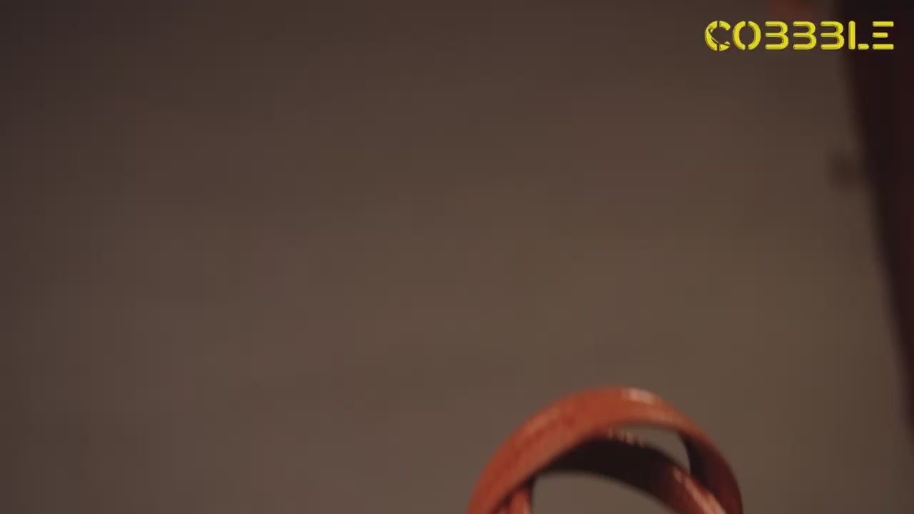 Cobbble Croco Classic Laptop Briefcase - Tan