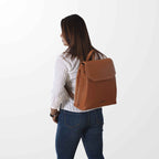 Leather Backpack for Women – Cobbble Mabel Flap Backpack in Tan