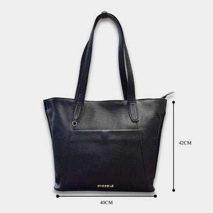 Cobbble Woman Metro Shoulder Bag - Black , Multi-Pocket